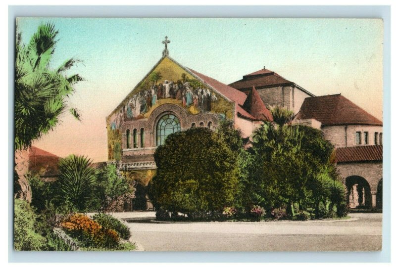 Vintage Memorial Church Stanford University CA Hand Colored Postcard F65 