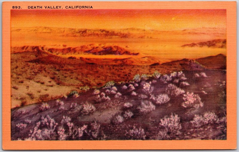 California CA, Death Valley, Mojave Desert, Border Great Basin Desert, Postcard
