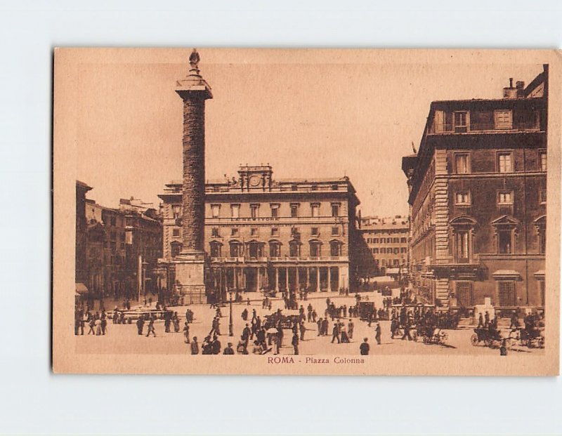 Postcard Piazza Colonna, Rome, Italy