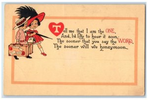 c1910's Valentine Heart Couple Tell Me That I Am The One Valley City ND Postcard