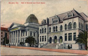 San Jose California Hall Of Records and Court House Vintage Postcard C210