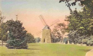Old North End Windmill East Hampton Long Island New York hand colored postcard