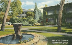 Gilman Hot Springs California Riverside Patios Postcard Teich linen 21-5366