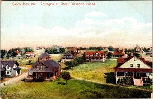 Casco Bay, ME Maine COTTAGES~GREAT DIAMOND HEAD  Portland Homes ca1910s Postcard