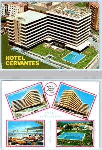 2 Postcards TORREMOLINOS, SPAIN ~ Costa del Sol  HOTEL CERVANTES  4x6