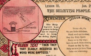 1883 American Baptist Society Christian Bible Religious Hymn Lesson Trade Card 