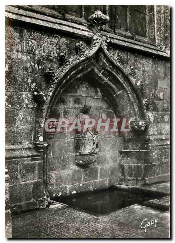 Old Postcard The Folgoet Finistere Fountain of Our Lady of Miraculous Folgoet