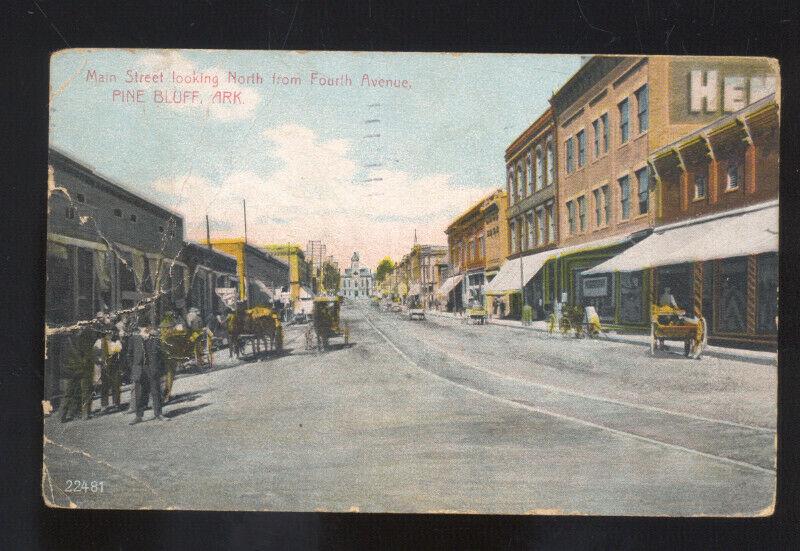 PINE BLUFF ARKANSAS DOWNTOWN MAIN STREET SCENE VINTAGE POSTCARD PARAGOULD