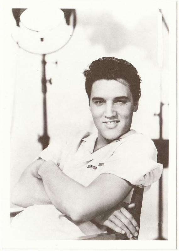 Elvis Presley on a Movie Set in 1950s-1960s Modern Postcard