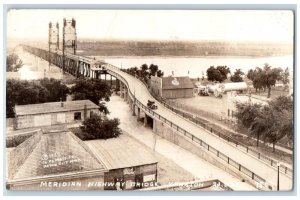1927 Meridian Highway Bridge Standard Oil Yankton SD RPPC Photo Postcard