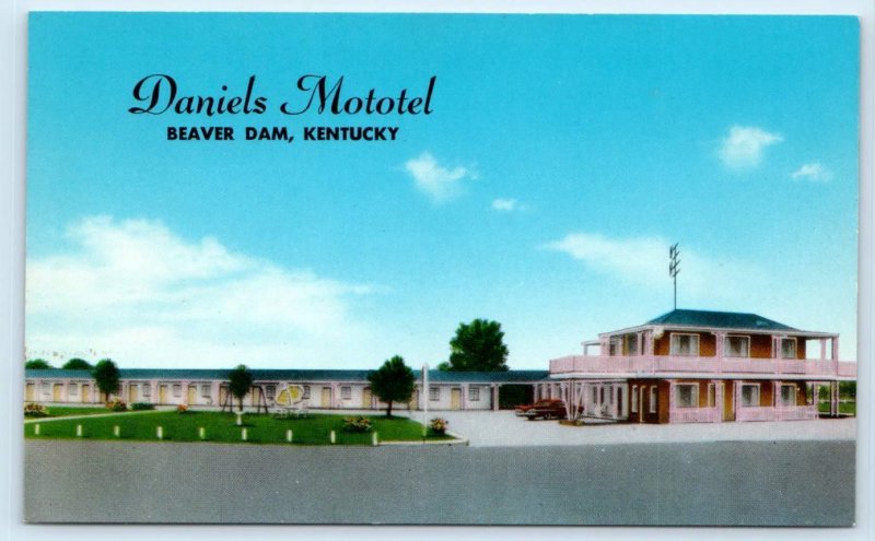 BEAVER DAM, KY Kentucky ~ DANIELS  MOTOTEL c1950s  Ohio County Postcard