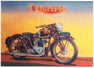 Triumph Motorcycle 1930s Ad Repro Postcard