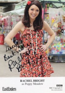 Rachel Bright as Poppy Meadow Eastenders Hand Signed Cast Card Photo