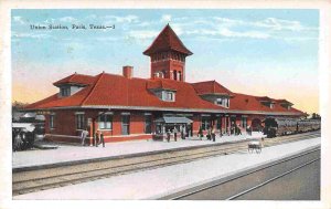 Union Station Railroad Depot Paris Texas 1920s postcard