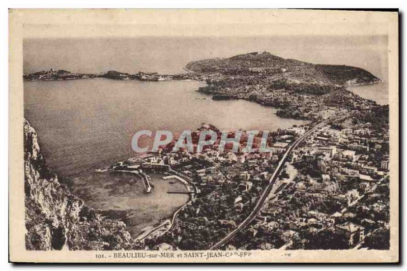 Old Postcard Beaulieu sur Mer and Saint Jean Cap