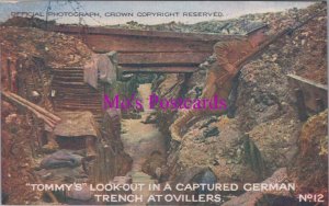 Military Postcard -Daily Mail Battle Pictures, German Trench at Ovillers RS39183