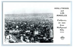 Hollywood And Los Angeles CA Seen From Hollywood Hills RPPC Photo Postcard 