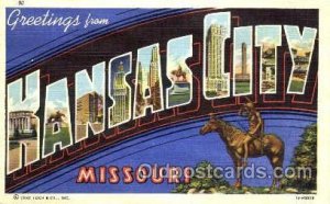 Greetings From Kansas City, Missouri, USA Large Letter Town Unused 