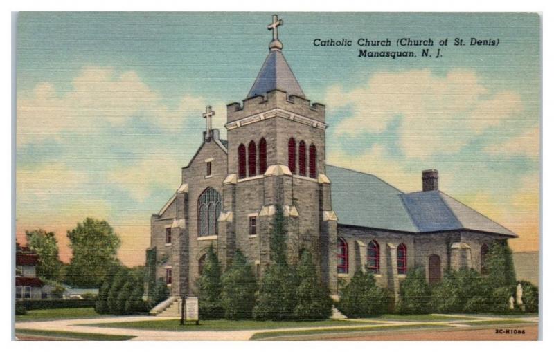 St. Denis Catholic Church, Manasquan, NJ Postcard