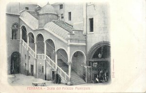 Italy Ferrara scala del Palazzo Municipale cartolina postale 1900s