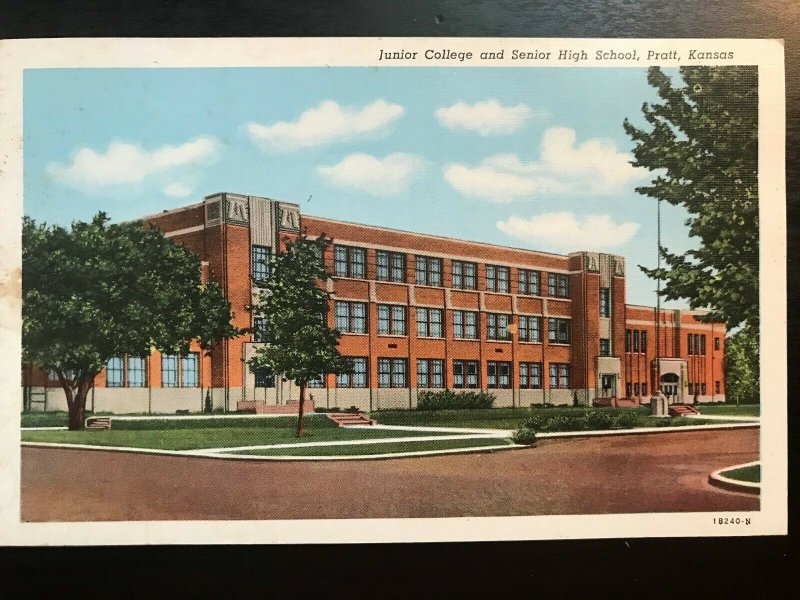 Vintage Postcard 1963 Junior College Senior High School Pratt Kansas United States Kansas