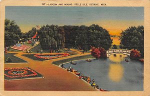 Lagoon and Mound Belle Isle - Detroit, Michigan MI