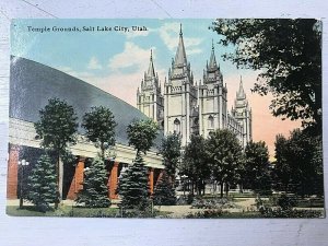 Vintage Postcard 1907-1915 Mormon Temple Grounds Salt Lake City Utah