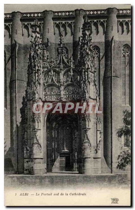 Old Postcard Albi South Portal of the Cathedral