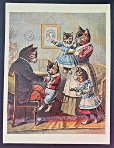 Vintage Merrimack Publ. Corp. Dancing Cats Artwork Large Postcard 8 x 6 SKU B8