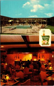 Vtg 1960s Holiday Inn West Pool Restaurant Macon Georgia GA Chrome Postcard