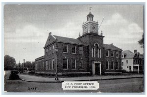 New Philadelphia Ohio OH Postcard US Post Office Exterior Building c1940 Vintage