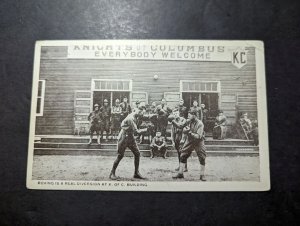 Mint USA RPPC Postcard Boxing is a Real Diversion at KoC Knights of Columbus