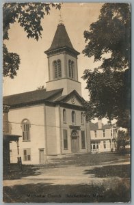 BELCHERTOWN MA METHODIST CHURCH ANTIQUE REAL PHOTO POSTCARD RPPC