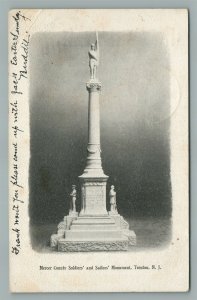 TRENTON NJ MERCER COUNTY SOLDIER'S & SAILOR'S MONUMENT ANTIQUE POSTCARD
