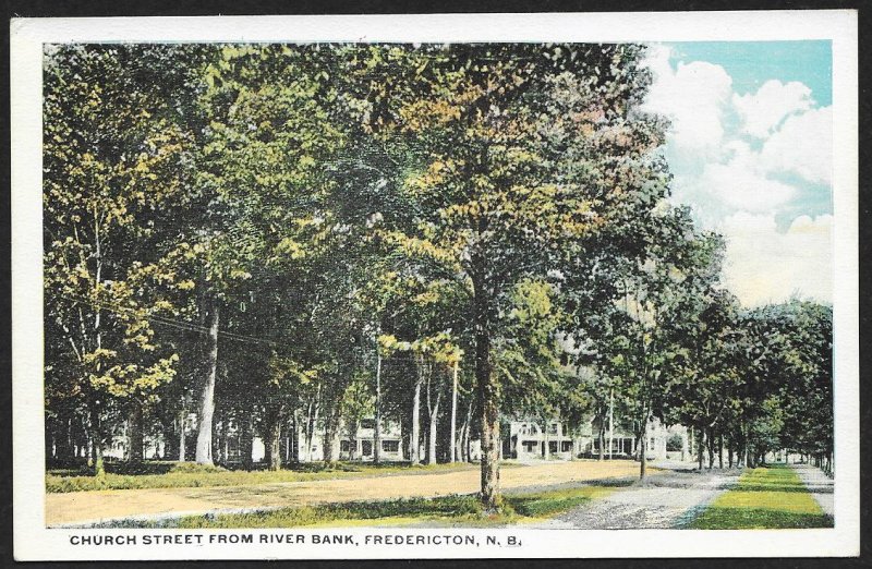 Church Street From River Bank Fredericton CANADA Unused c1920s