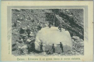 85861 - VINTAGE POSTCARD - CARRARA MASS Cave - MARBLE BLOCK EXTRACTION-