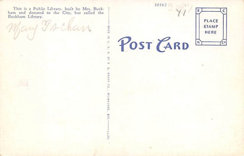 Buckham Library Faribault MN USA Postcard