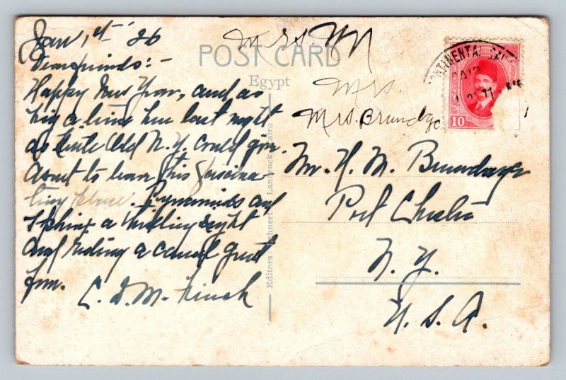 1926  Cairo  The Pyramids  Egypt   Postcard