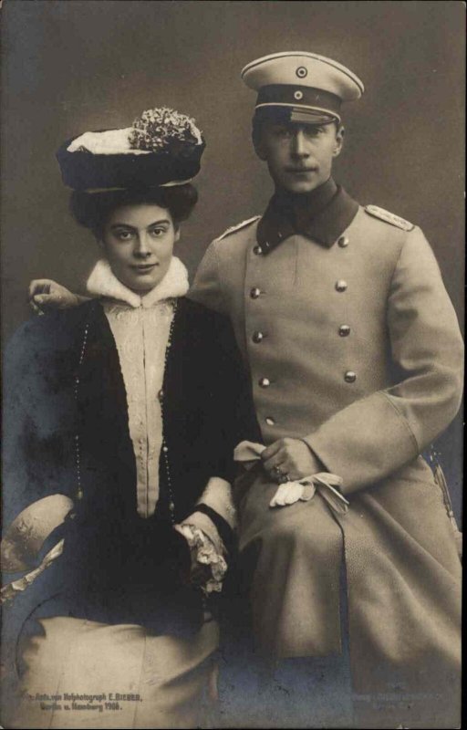 Gustav Liersch and Wife Germany Royalty Real Photo Vintage Postcard