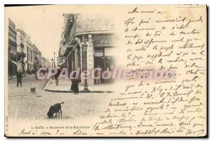 Old Postcard Agen Boulevard De La Republique