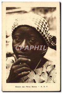 Postcard Old Negro Black Woman Mission Peres Blancs AOF