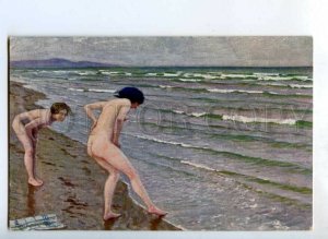 3134730 NUDE Women NYMPH near Sea by FISCHER vintage color PC