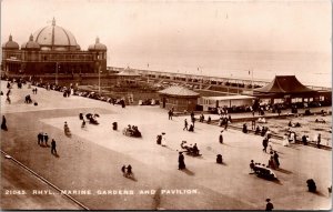 Vtg Rhyl Wales Marine Garden and Pavilion 1910s RPPC Real Photo View Postcard