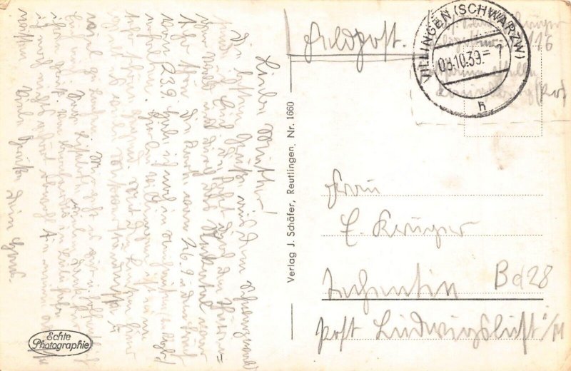 L090 Germany 1939 Feldpost WWII Triberg Multi View, Poem RPPC vintage postcard