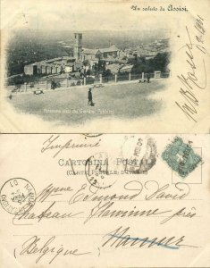 italy, ASSISI, Panorama visto dai Giardini Pubblici (1901) Postcard