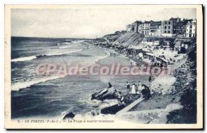 Old Postcard Le Portel The rising pool Beach