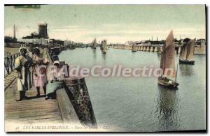 Old Postcard Les Sables D'Olonne In jetties