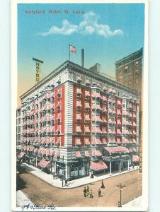 Unused W-Border MARYLAND HOTEL St. Saint Louis Missouri MO u9499