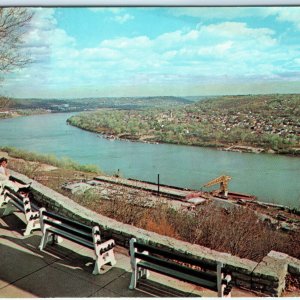 1964 Cincinnati, OH Eden Park View of Ohio River Chrome Photo Postcard Vtg A67