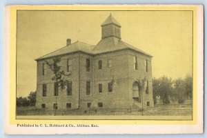 c1910's McKinley School Campus Building Tower Side View Abilene Kansas Postcard